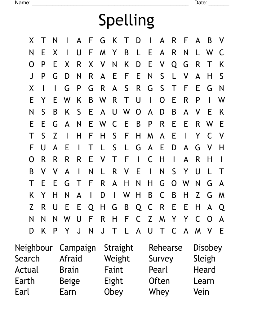Spelling  Word Search