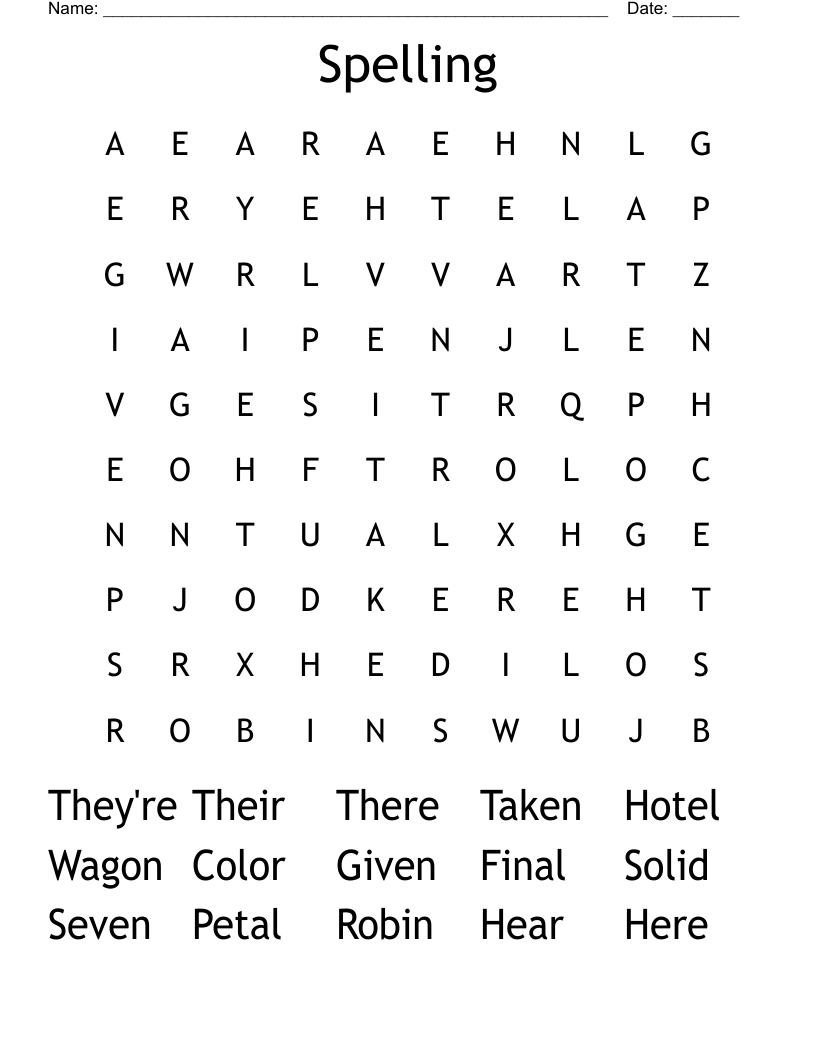 Spelling  Word Search