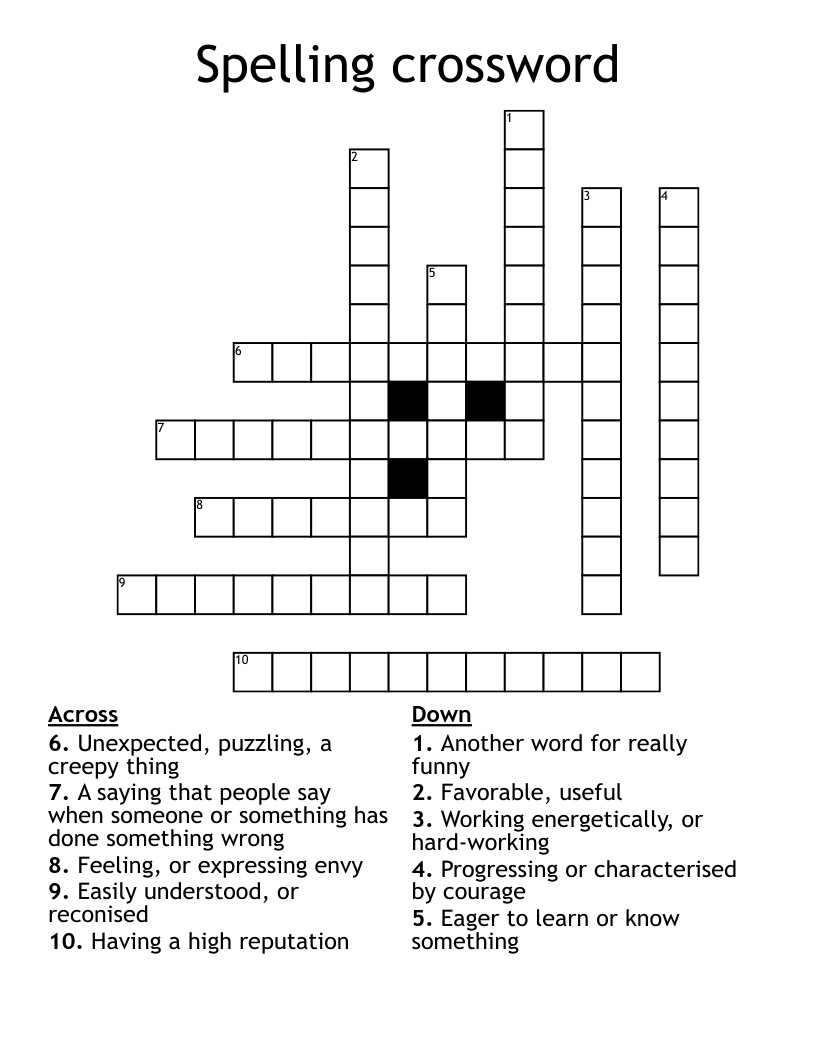 Spelling crossword 