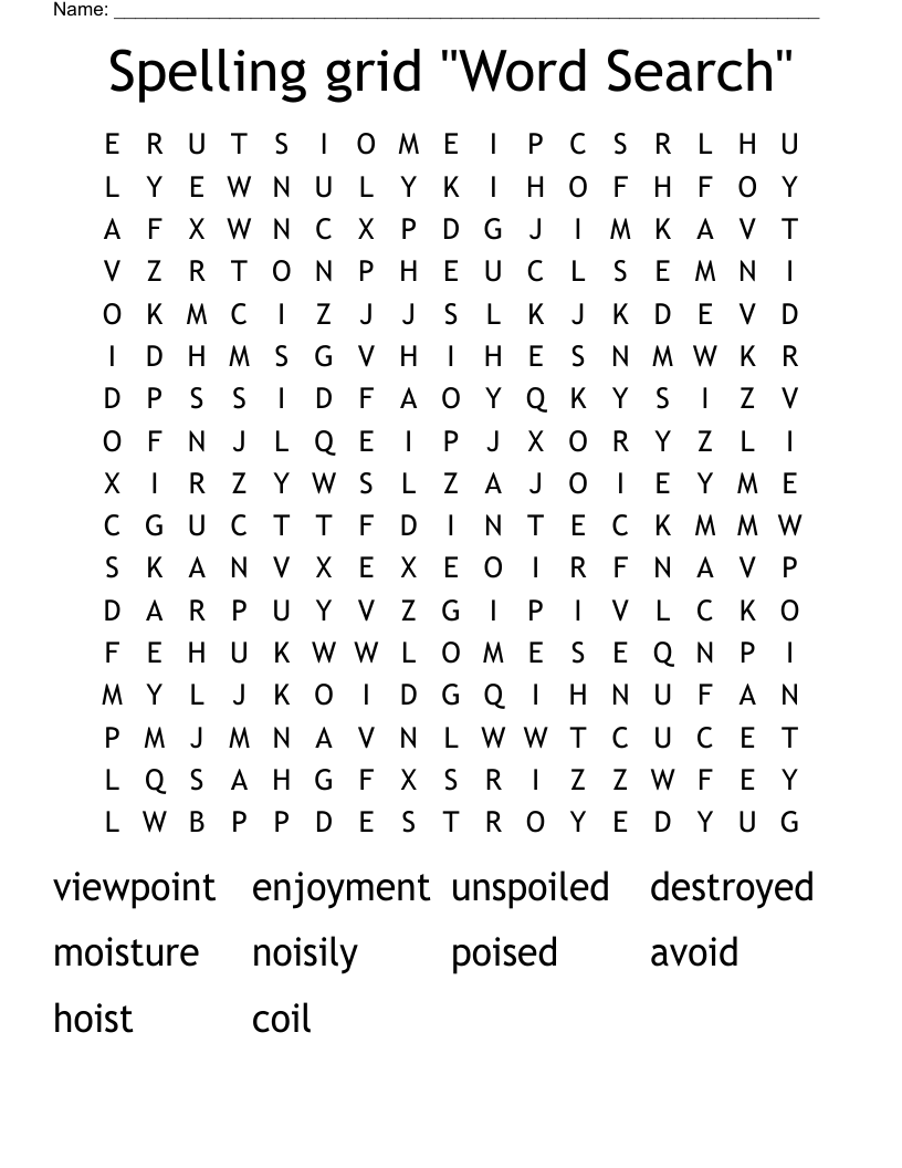 Spelling grid "Word Search"