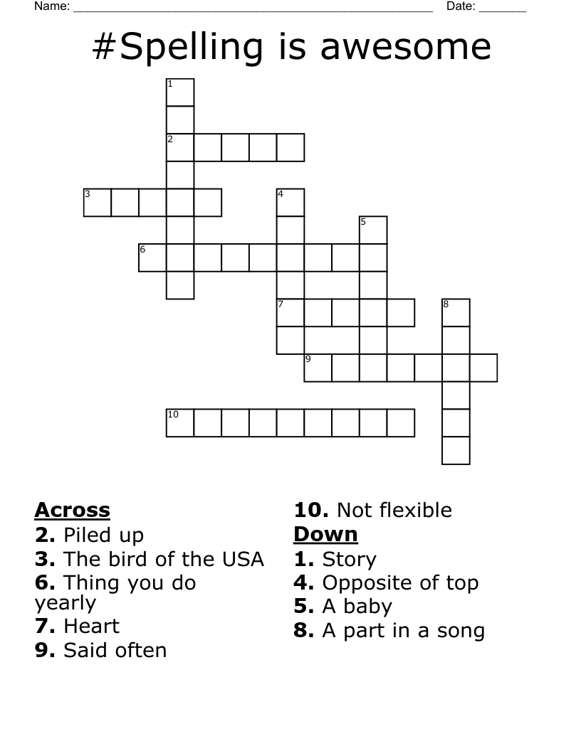 #Spelling is awesome Crossword