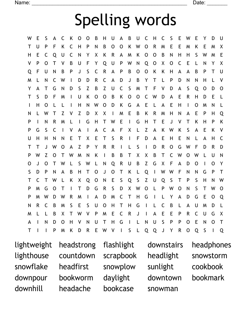 Spelling words  Word Search