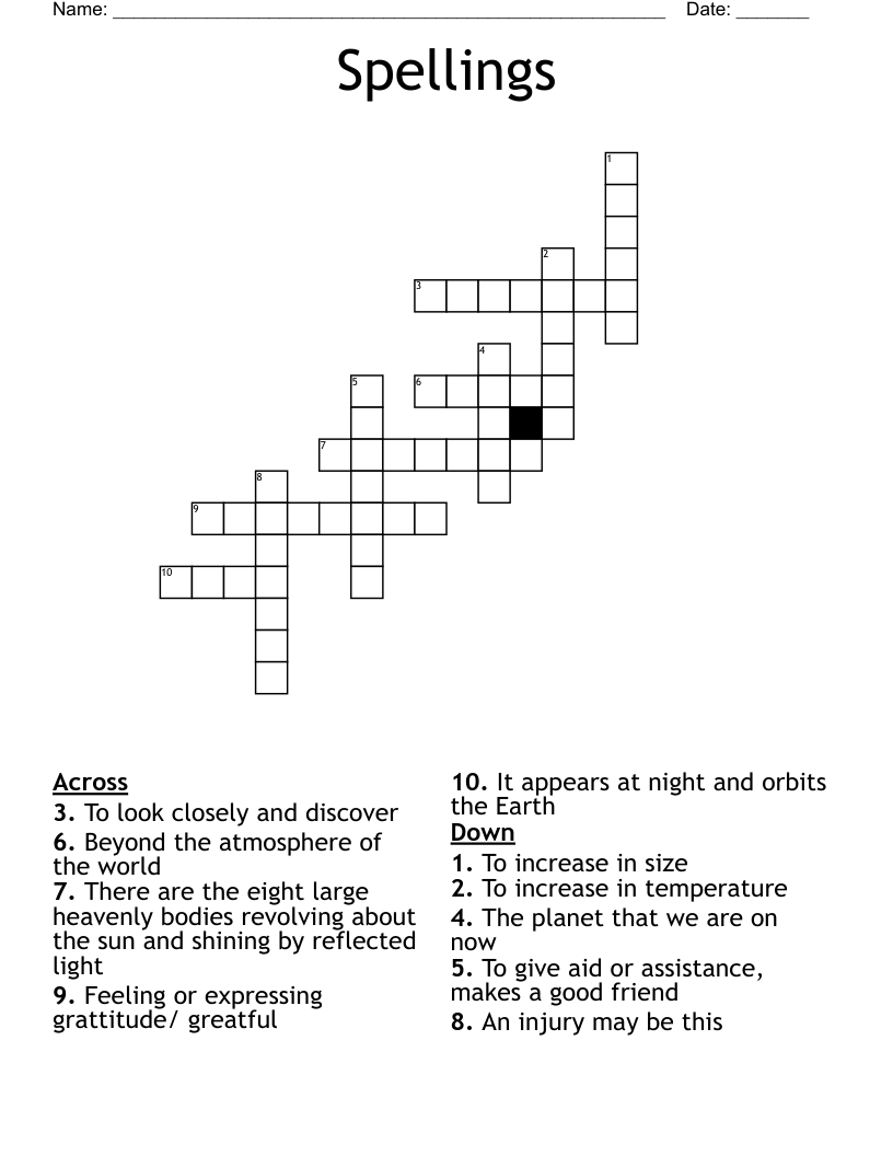 Spellings  Crossword