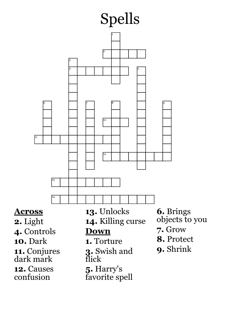 Spells Crossword