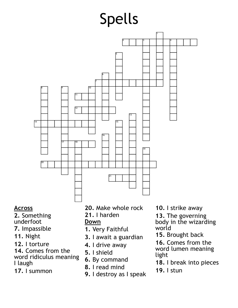Spells Crossword
