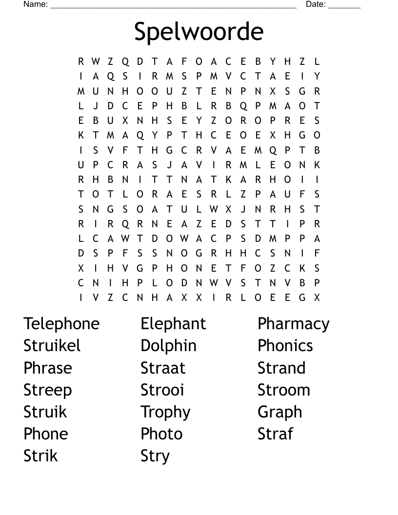 Spelwoorde Word Search