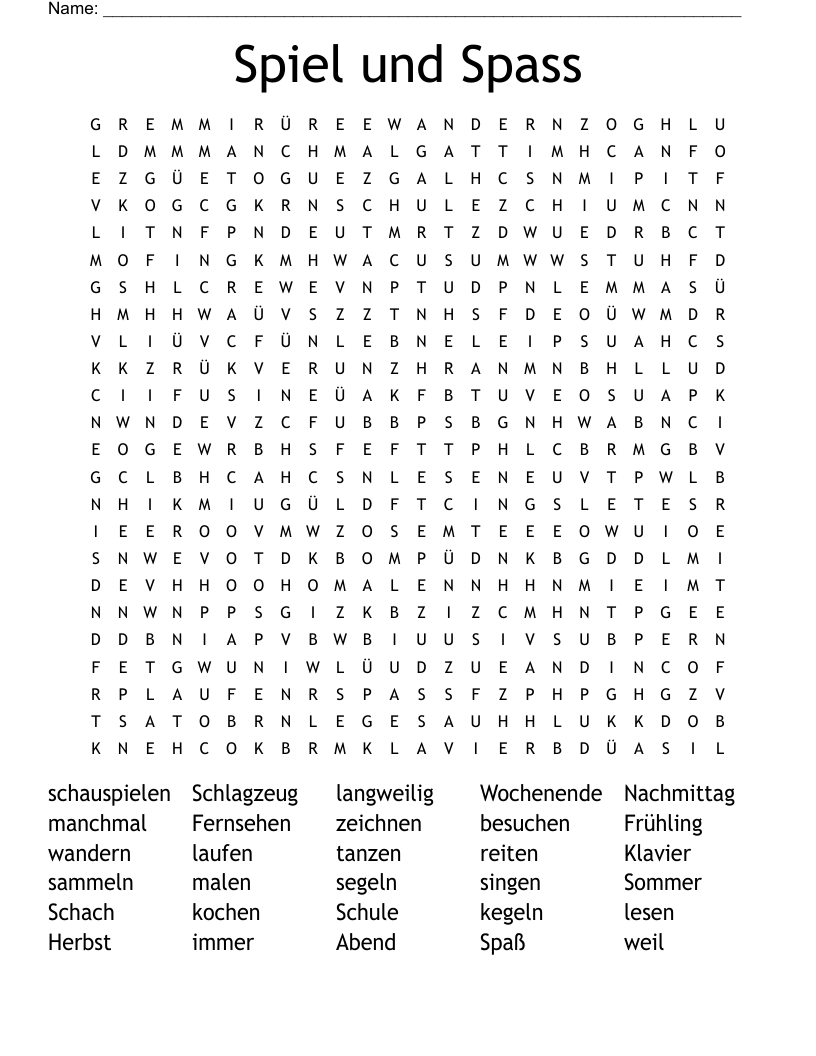 Spiel und Spass Word Search
