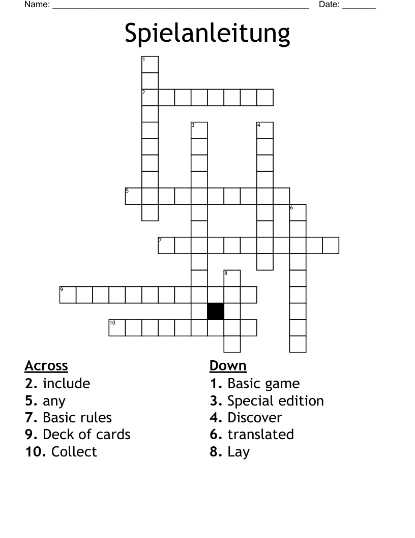 Spielanleitung Crossword