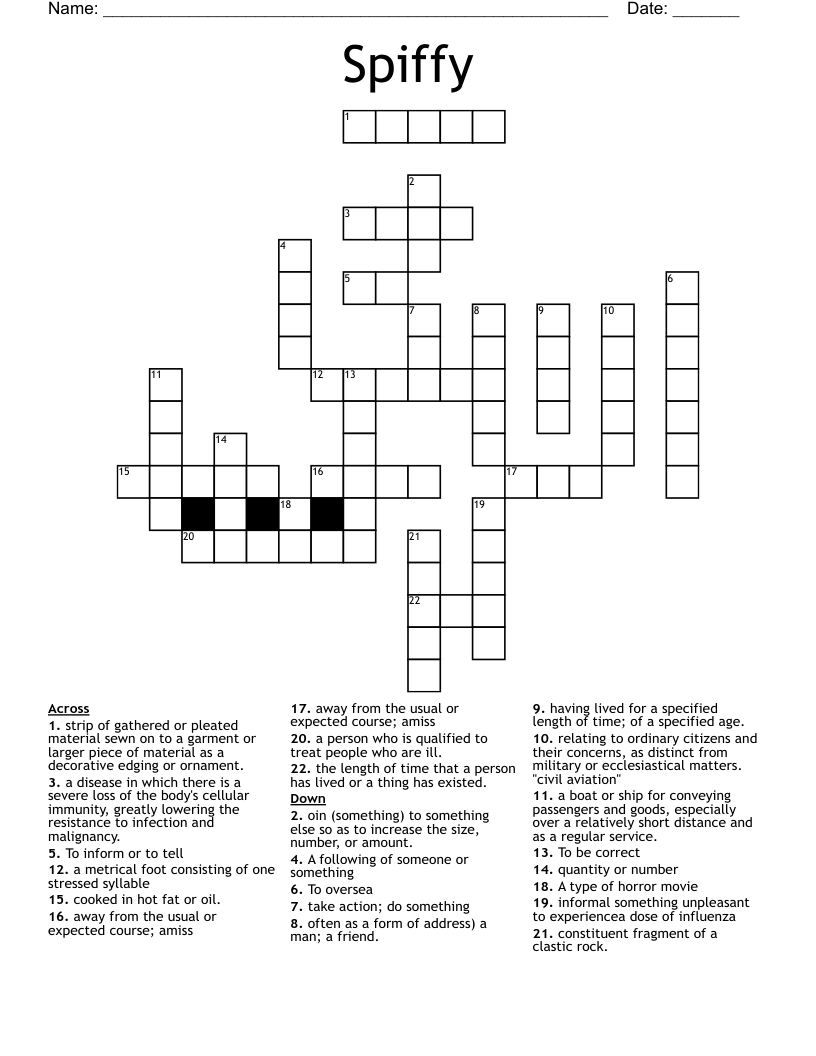 Spiffy Crossword