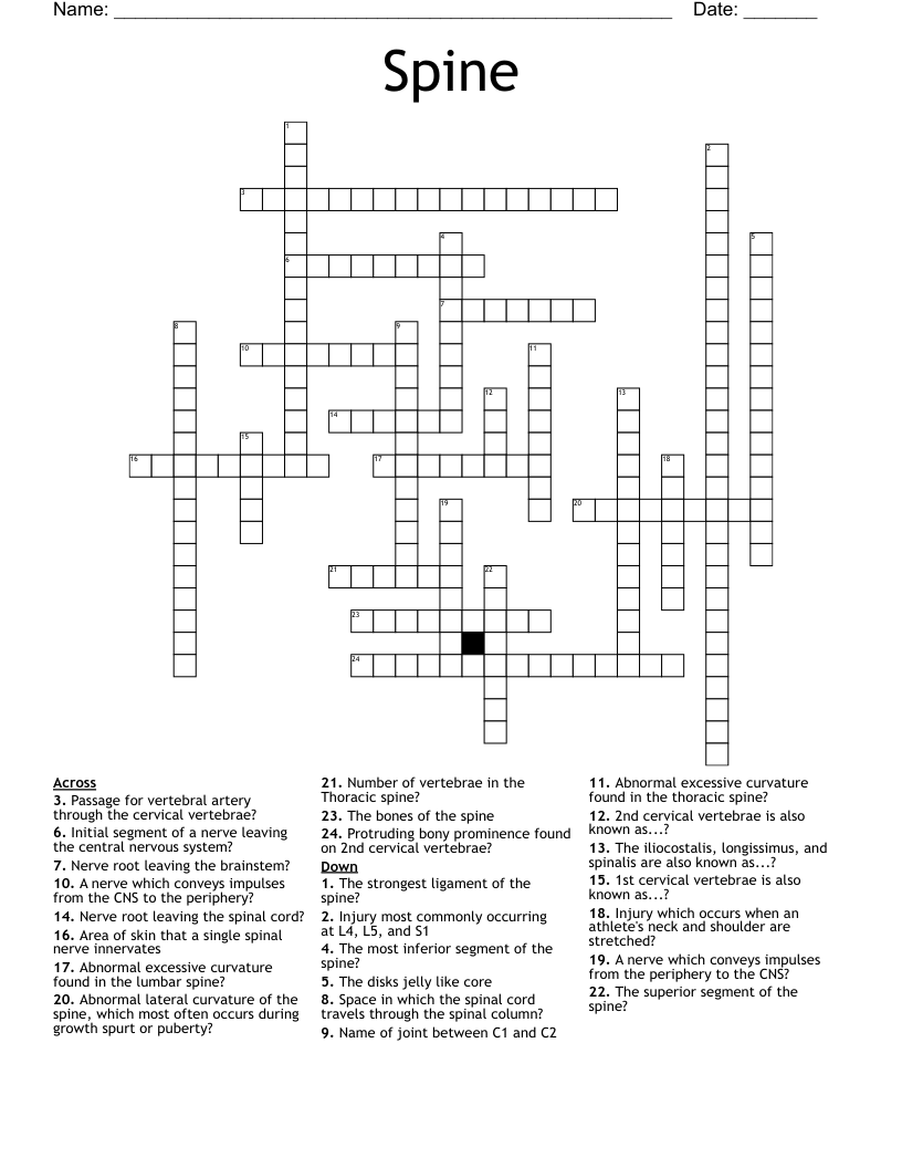 Spine Crossword