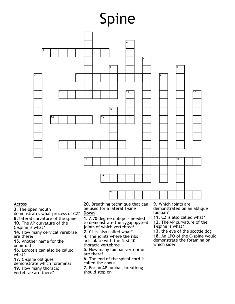 Spine Crossword