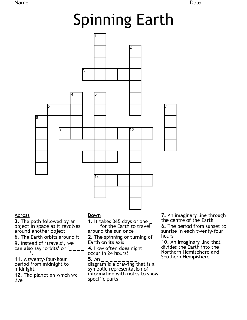 Spinning Earth Crossword