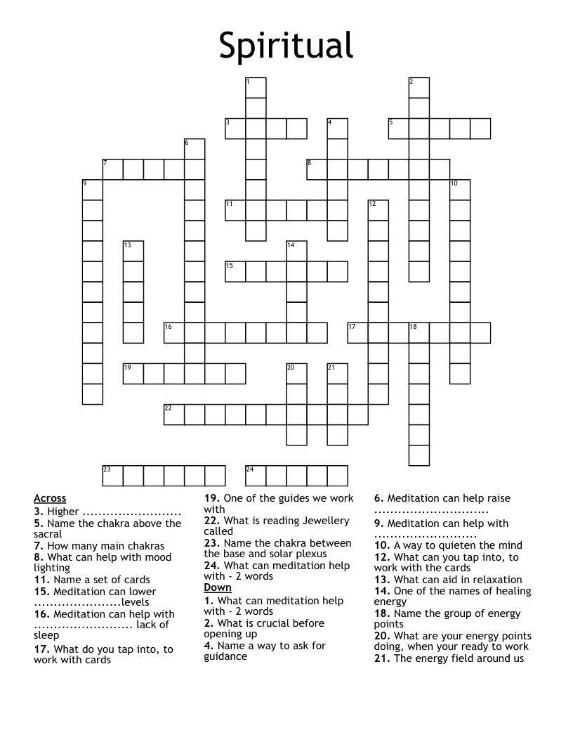 Spiritual Crossword