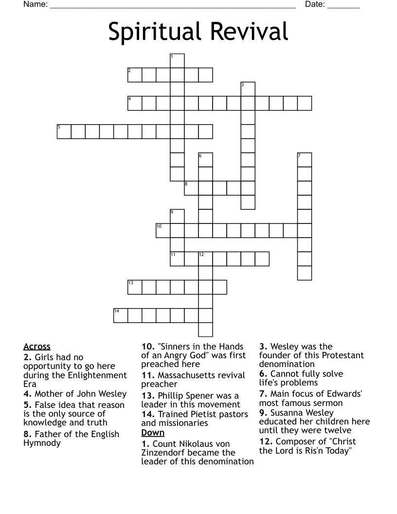 Spiritual Revival  Crossword