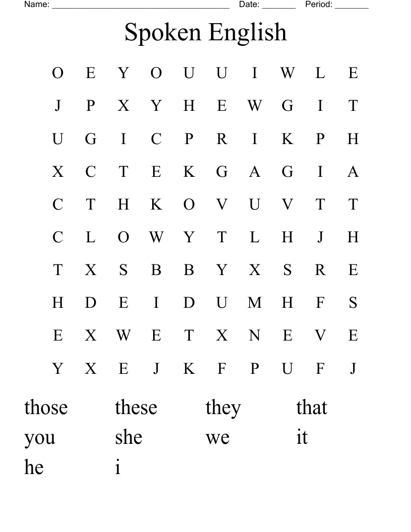 Spoken English Word Search