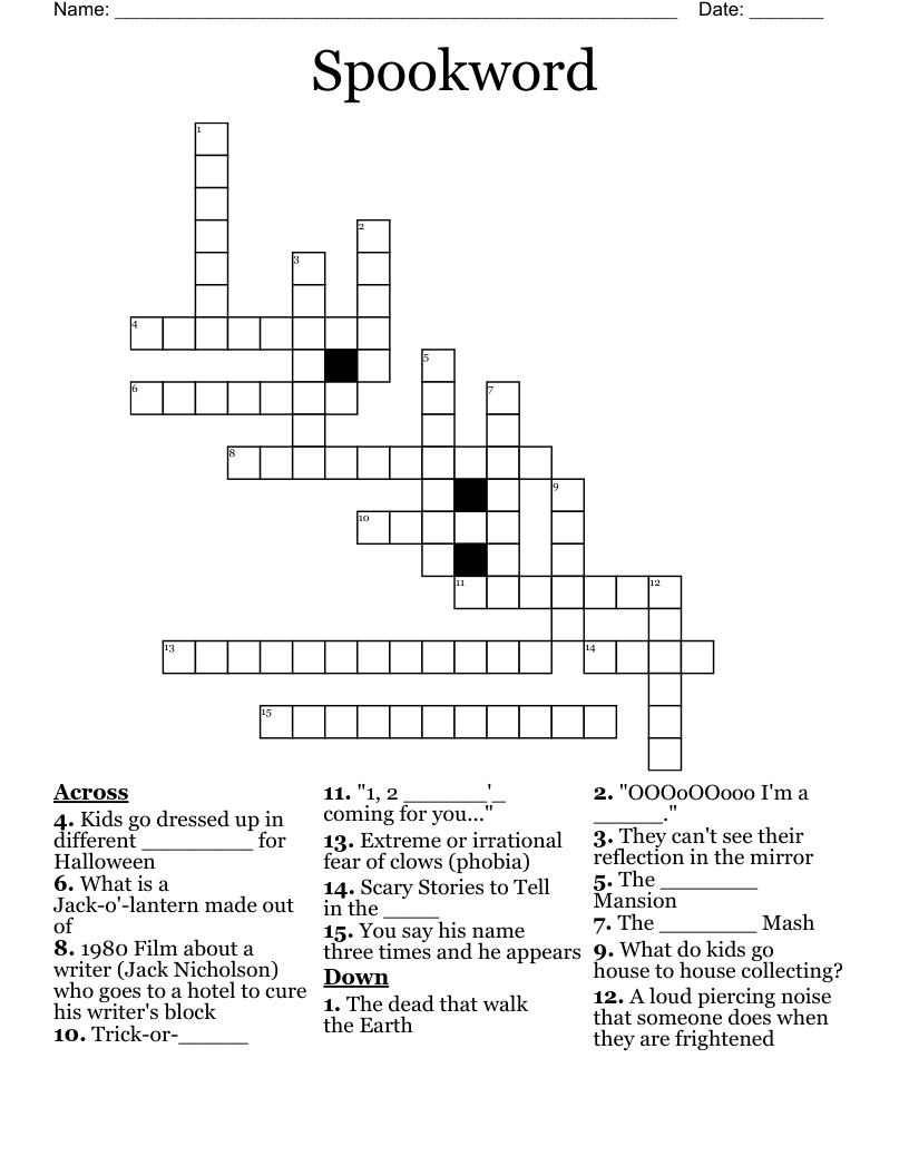 Spookword Crossword