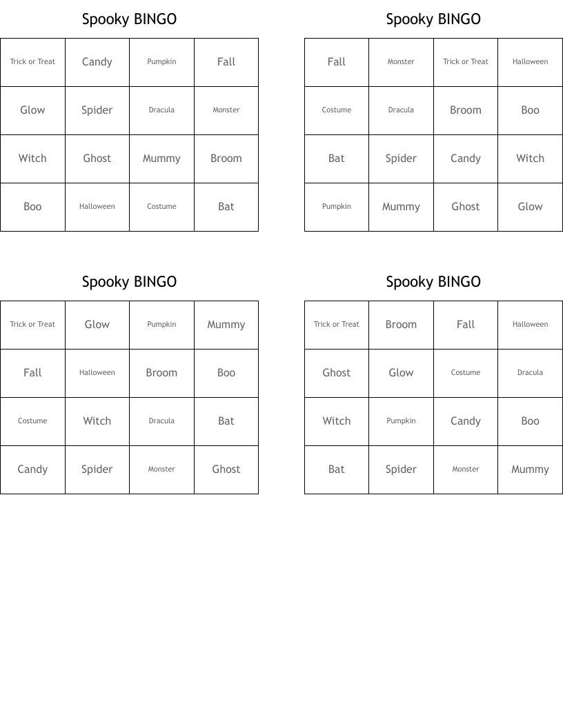 Spooky BINGO