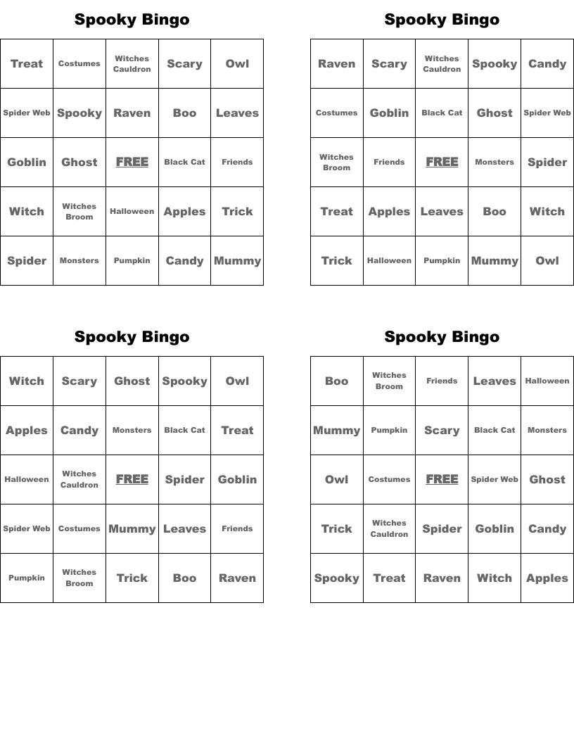 Spooky Bingo