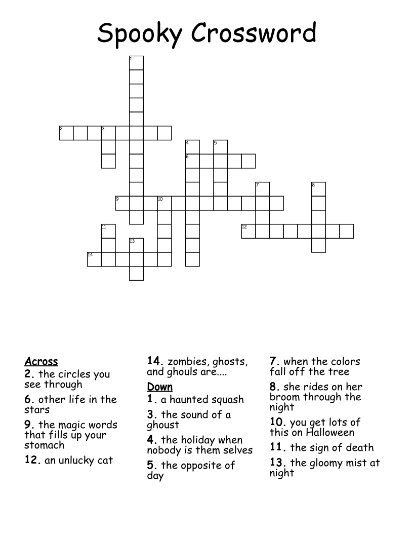Spooky Crossword