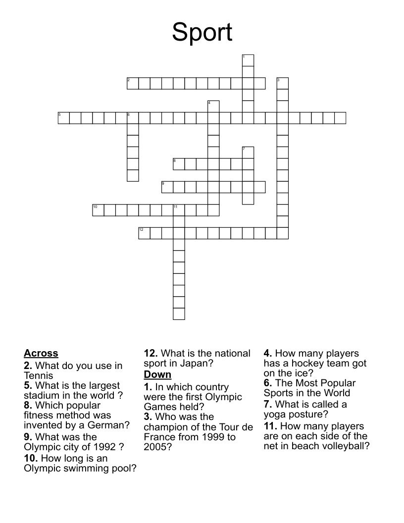 Sport Crossword