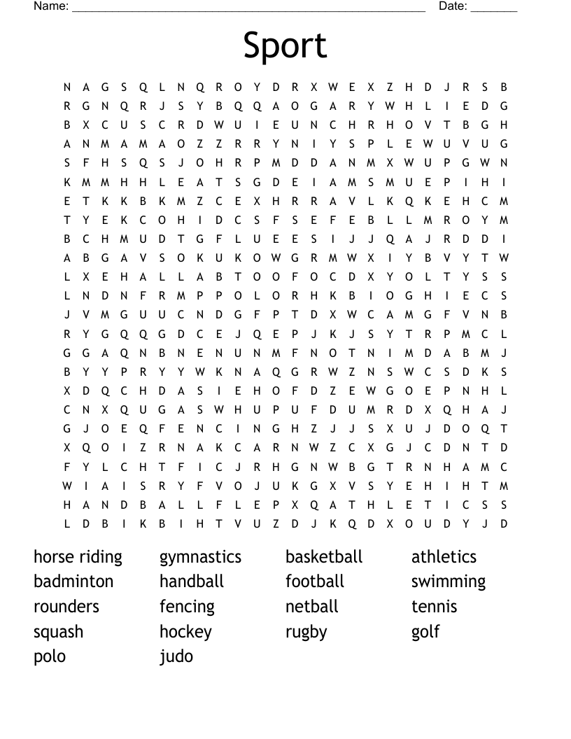 Sport Word Search