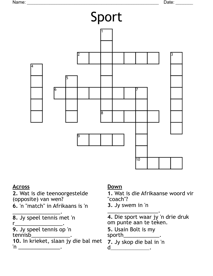 Sport Crossword
