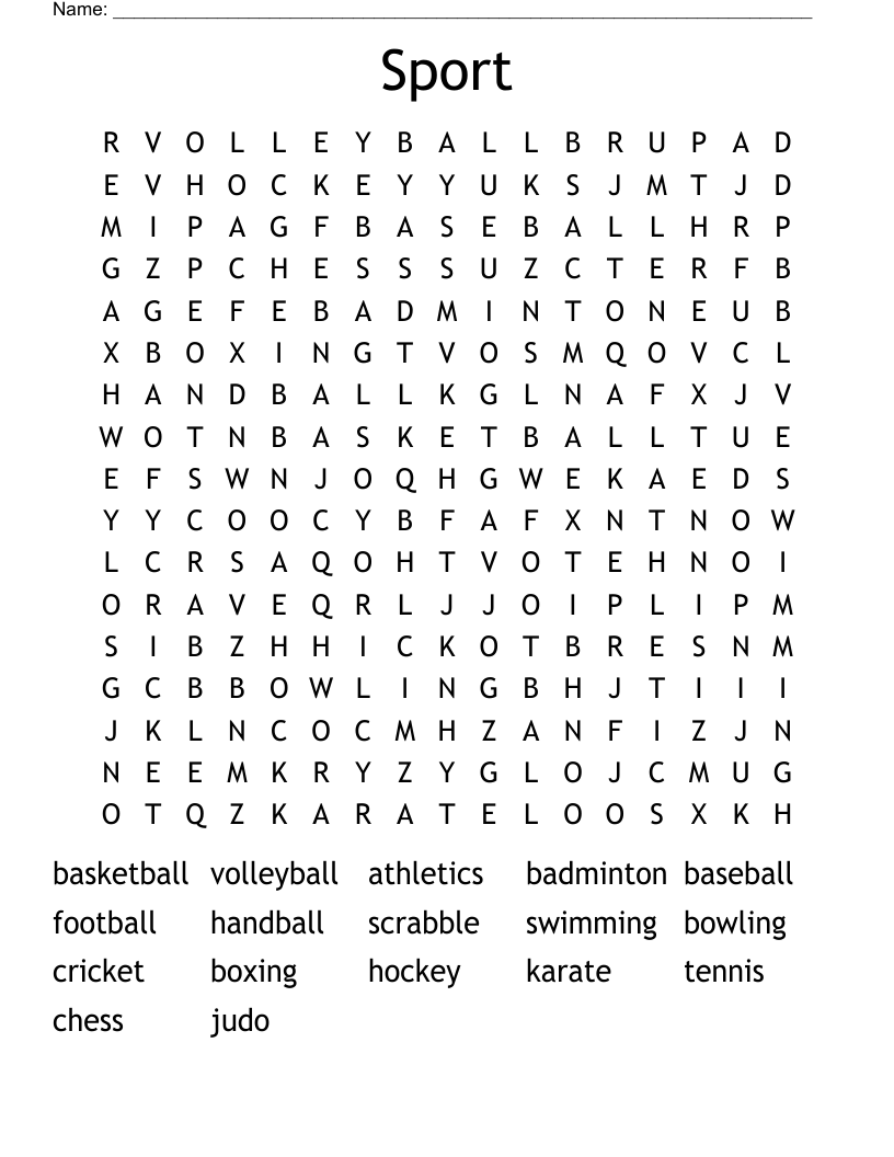 Sport Word Search