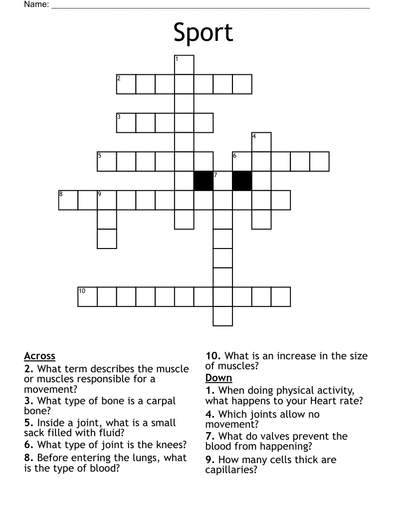Sport Crossword