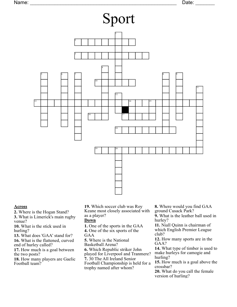 Sport Crossword