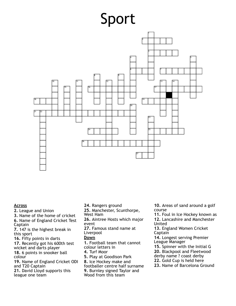 Sport Crossword