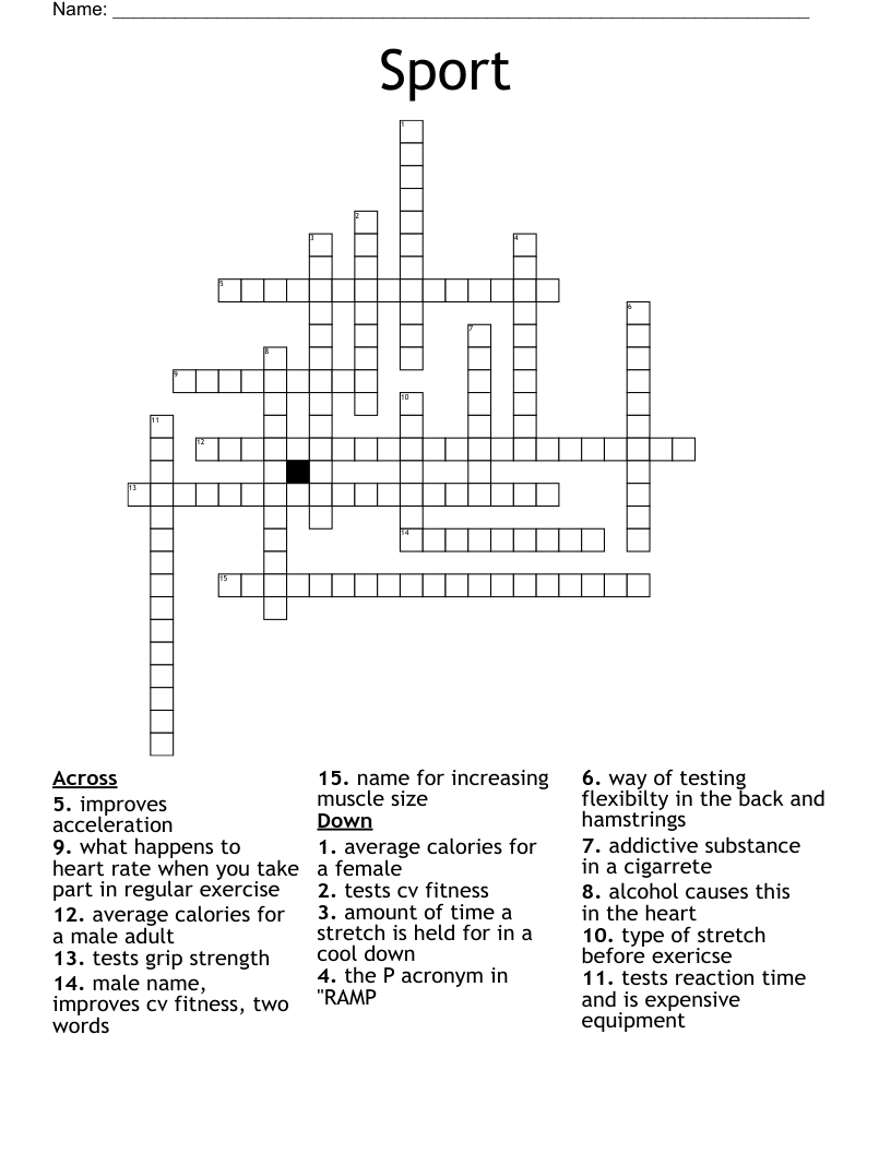 Sport Crossword