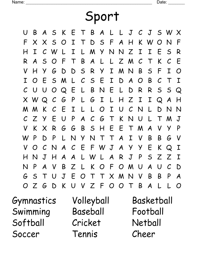 Sport Word Search