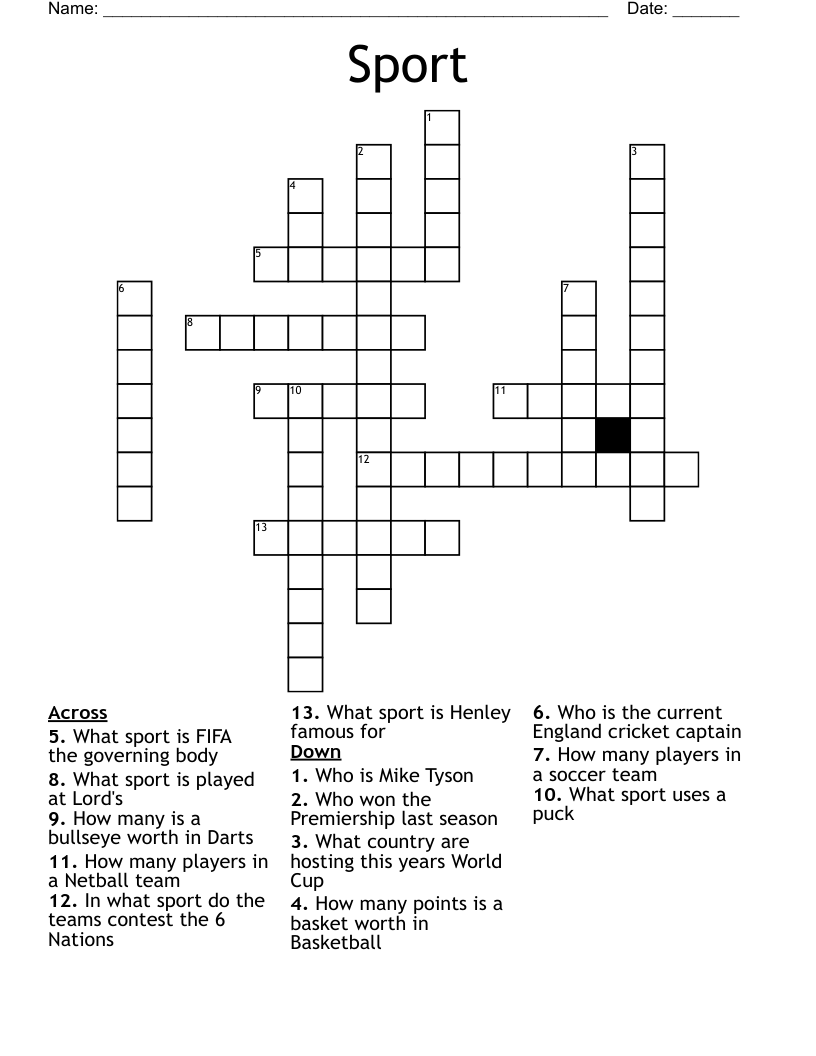 Sport Crossword