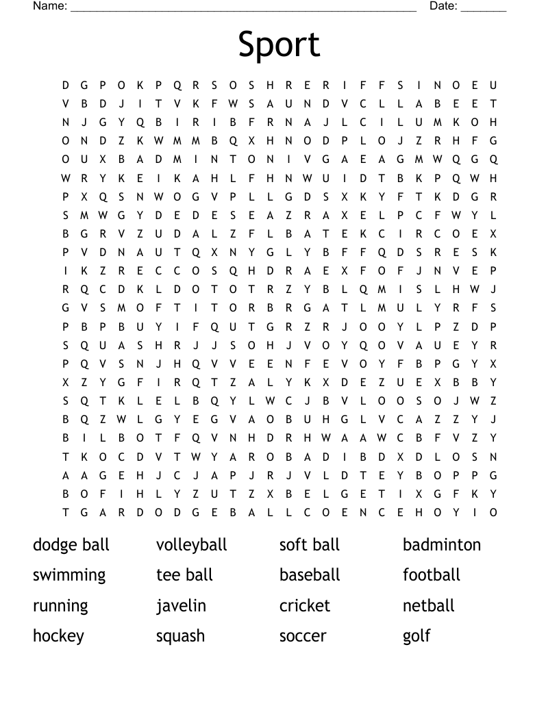 Sport Word Search