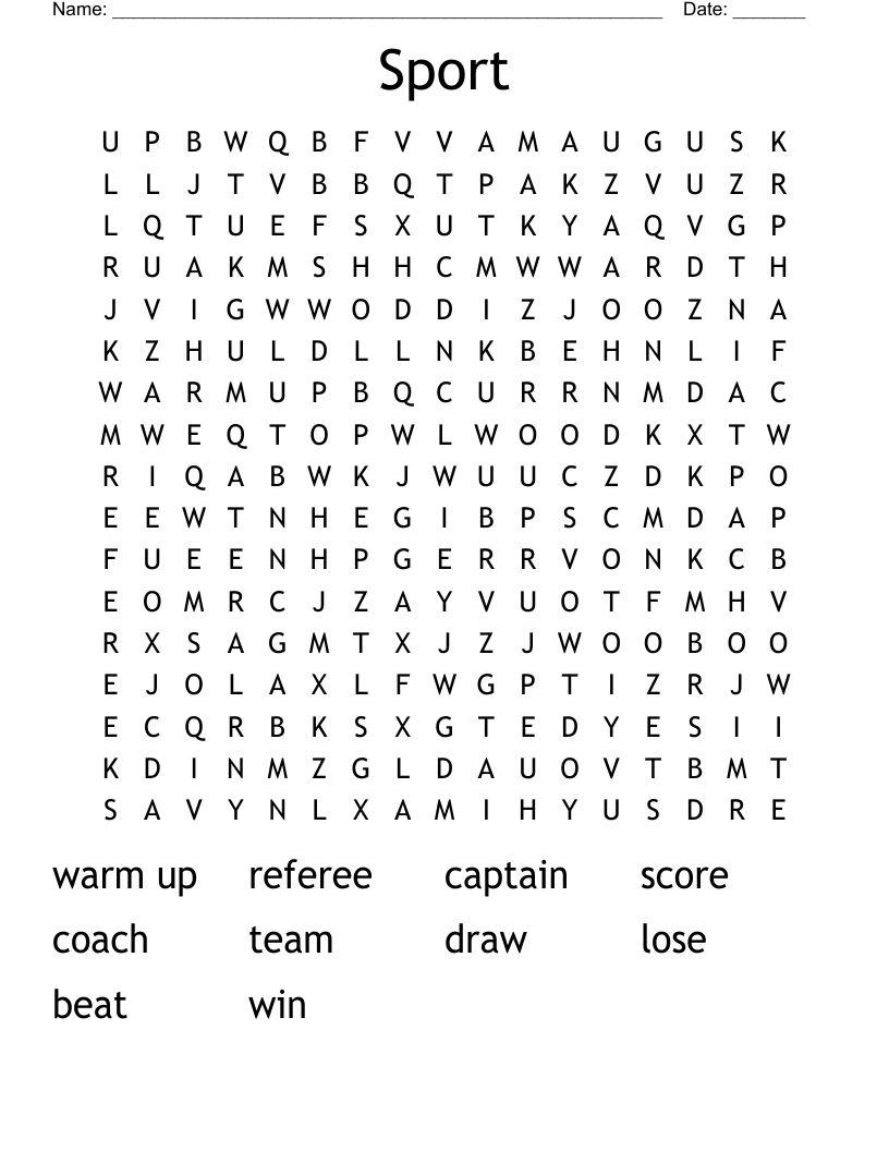 Sport  Word Search