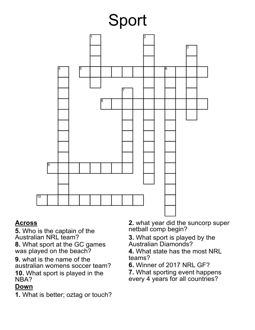 Sport  Crossword