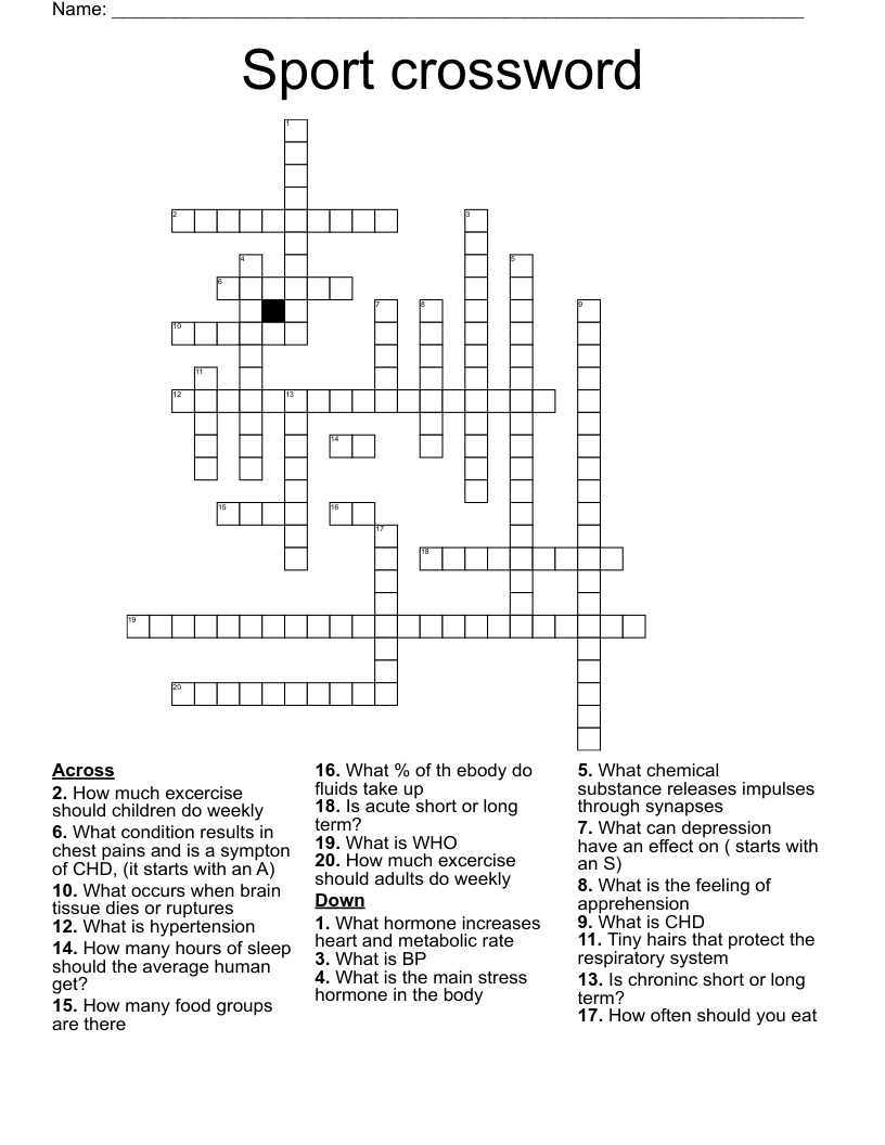 Sport crossword