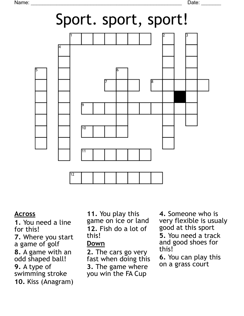 Sport. sport, sport! Crossword