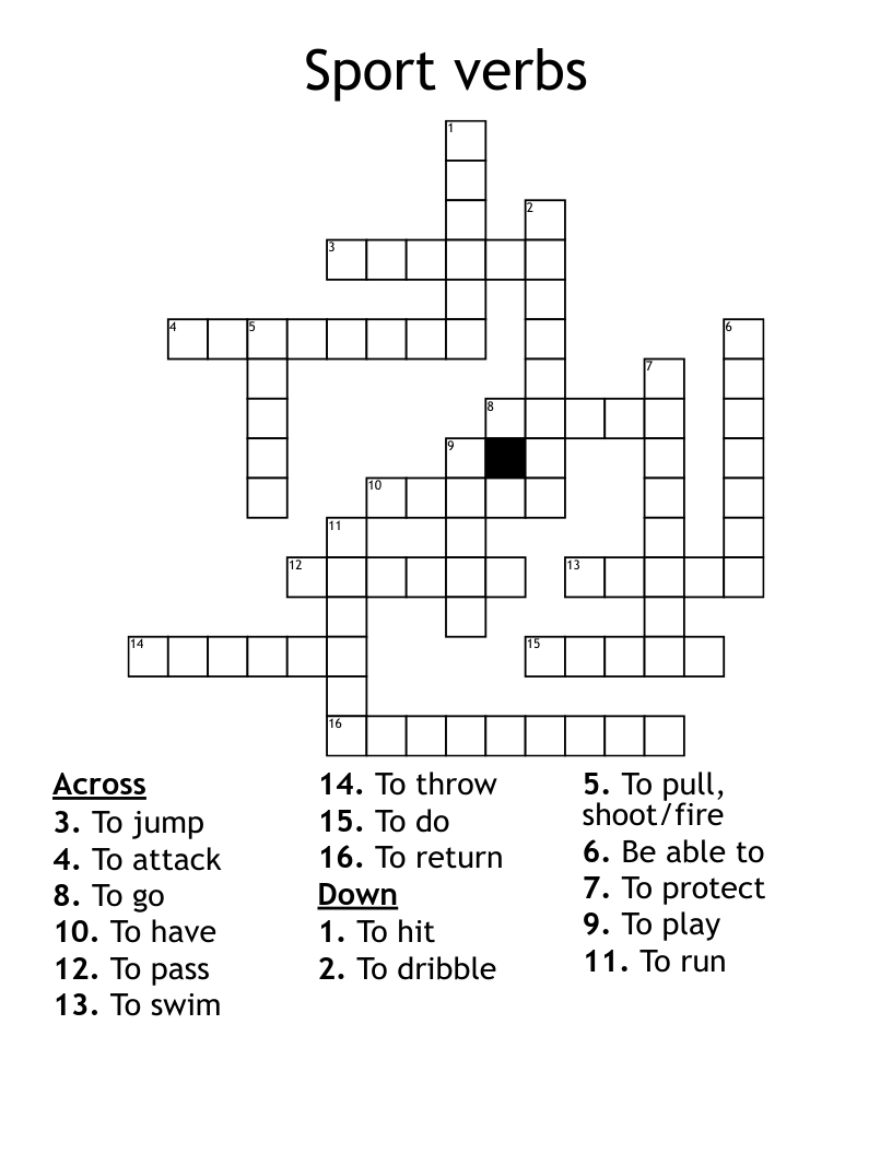 Sport verbs Crossword