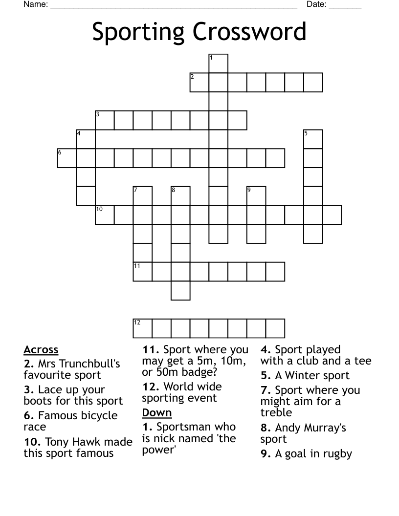 Sporting Crossword