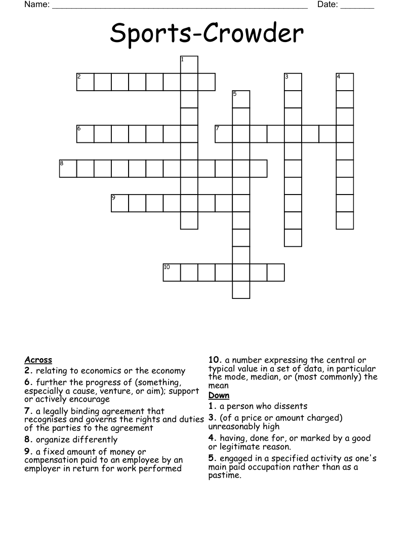 Sports-Crowder Crossword
