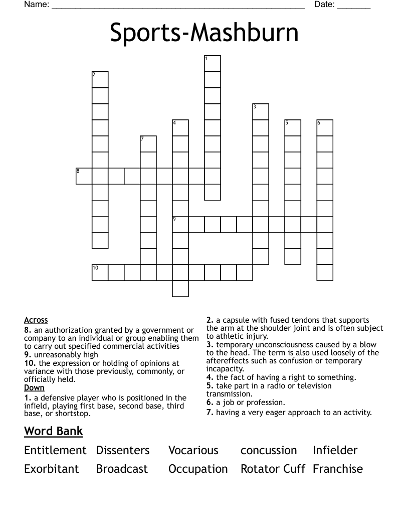 Sports-Mashburn Crossword