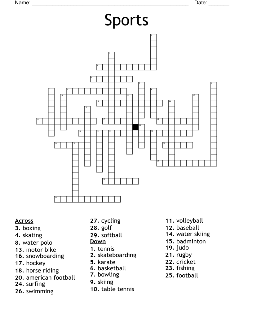 Sports Crossword