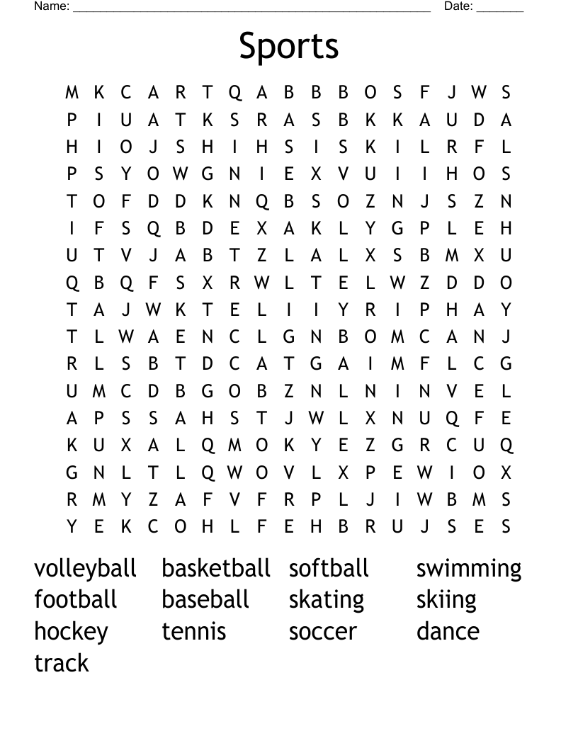 Sports Word Search