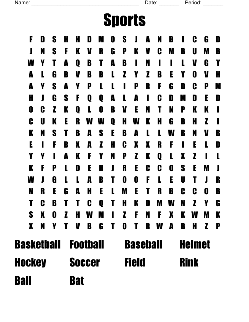 Sports Word Search