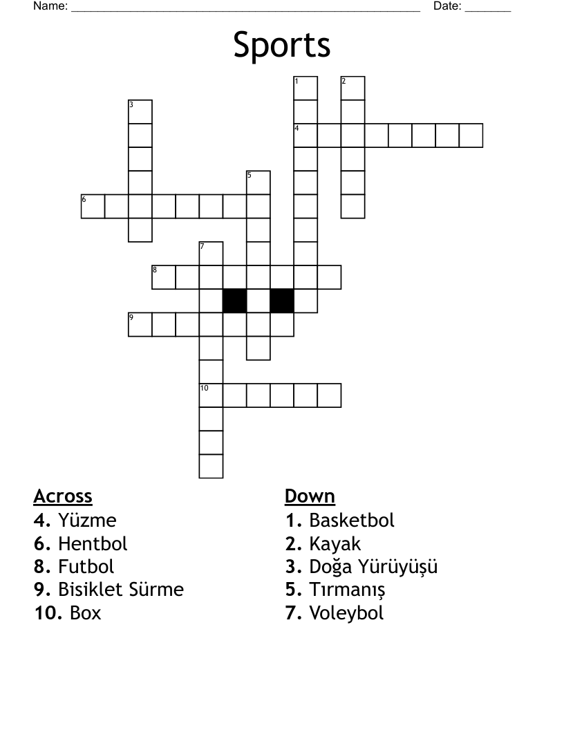 Sports Crossword