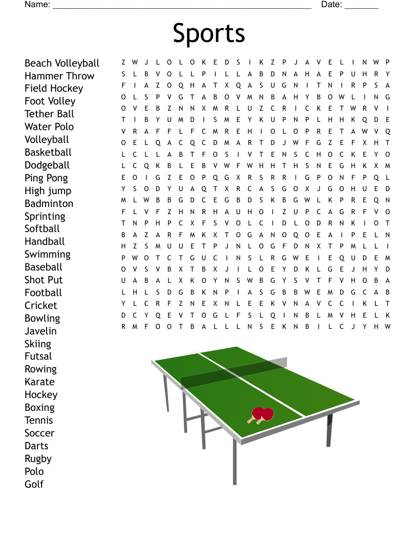 Sports Word Search