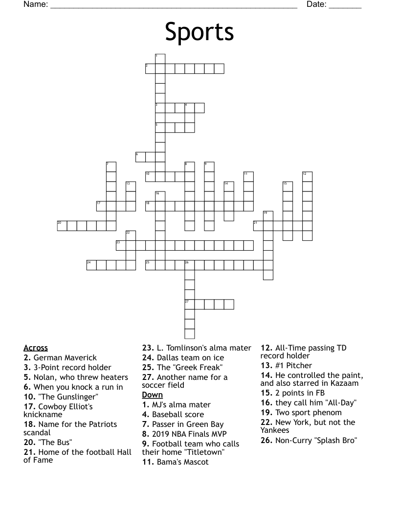 Sports Crossword