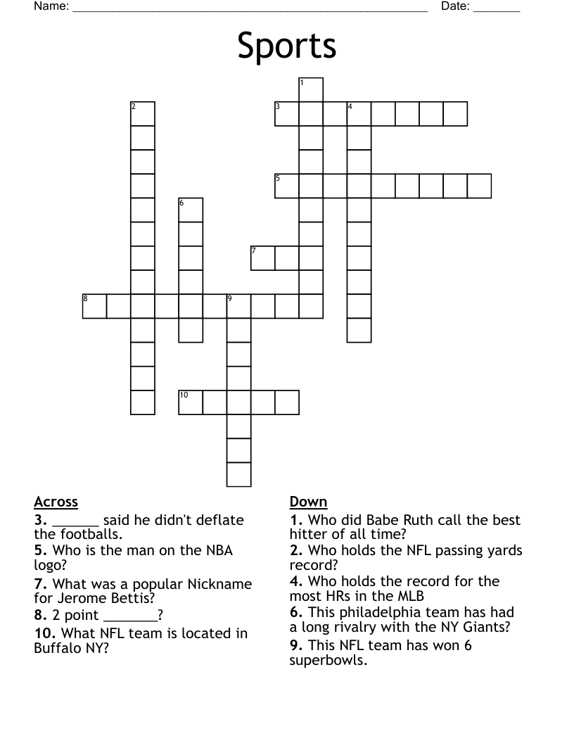 Sports Crossword