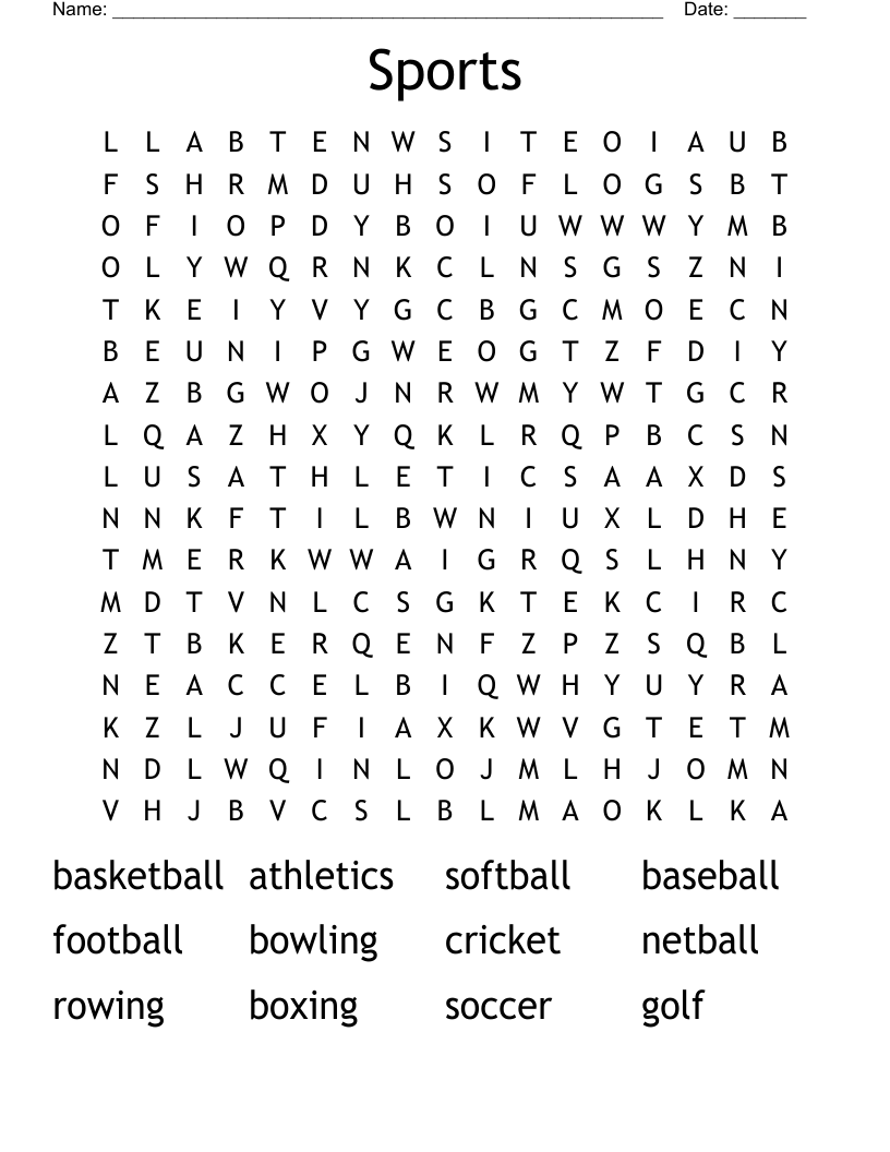 Sports Word Search